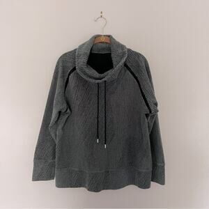 Forest Green Cowl Neck Textured Popover Top